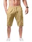 cheap Casual Shorts-Men&#039;s Shorts Linen Shorts Sporty Shorts Sports Micro-elastic Sports Solid Color Mid Waist Navy ArmyGreen White M L XL