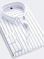 billiga Button Down-skjortor för män-Herr Skjorta Button Down skjorta Skjorta med krage Krage Långärmad Svart Vit Rubinrött Randig Bröllop Arbete Kläder