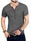 cheap Men&#039;s Clothing-Men&#039;s T shirt Tee Solid Color Button Down Collar Daily Outdoor Short Sleeve Button-Down Tops Simple Fashion Sports Green White Black