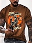 cheap Men&#039;s 3D T-shirts-Men&#039;s Tee T shirt Tee Shirt Designer Summer Short Sleeve Graphic Patterned Motorcycle Outside Travel 3D Print Crew Neck Daily Holiday Print Clothing Clothes Designer Casual Big and Tall Brown