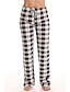 cheap Women&#039;s Sleep &amp; Lounge-Women&#039;s Normal 1 pc Pajamas Bottom Simple Hot Comfort Grid / Plaid Lattice 42% Cotton 58% Polyester Home Party Bed Gift Sports Long Pant Sporty Drawstring Fall Winter Black+Grey Purple / Mid Waist