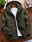 cheap Men&#039;s Jackets &amp; Coats-Men&#039;s Jacket Daily Sports Winter Spring &amp;  Fall Regular Coat Hooded Regular Fit Warm Sporty Casual Daily Jacket Long Sleeve Solid Colored Full Zip Black Army Green Khaki