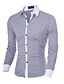 cheap Men&#039;s Shirts-Men&#039;s Shirt Solid Colored Collar Classic Collar Daily Work Long Sleeve Slim Tops Business Casual White Black Gray / Spring / Fall / Machine wash / Wash separately / Wash inside out