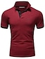 cheap Classic Polo-Men&#039;s Collar Polo Shirt T shirt Tee Golf Shirt Casual Soft Breathable Short Sleeve Wine Orange Dark Gray Navy Blue White Black Solid Color Plain Plus Size Turndown Street Casual Clothing Clothes