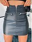 cheap Mini Skirt-Women&#039;s Skirt Faux Leather Black White Skirts Summer Pocket Streetwear Vacation Casual Daily S M L