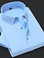 billige Skjorter-klassisk herreskjorte slim fit langærmet firkantet hals ensfarvet bomuld sort hvid rosenrød pink/kontor 2024