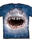 levne zvíře a mupeti-Pánské Košile Tričko Trička Legrační trička Grafika Zvíře Žralok Tričkový A B C D E 3D tisk Větší velikosti Ležérní Denní Krátký rukáv Oblečení Základní Designové Úzký střih Velký a vysoký