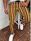 cheap Men&#039;s Pants &amp; Shorts-Men&#039;s Basic Drawstring Stripe Chinos Full Length Pants Micro-elastic Striped Mid Waist Slim Blue Red White Yellow XS S M L XL