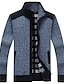 cheap Men&#039;s Cardigan Sweater-Men&#039;s Sweater Cardigan Knit Pocket Full Zip Color Block Stand Collar Stylish Vintage Style Causal Daily Wear Fall Winter Black Blue S M L / Spandex / Acrylic / Long Sleeve / Dry flat / Washable