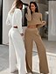 cheap Two Piece Set-Women&#039;s Streetwear Solid Color Vacation Two Piece Set Crew Neck Pant Wide leg pants Bell bottoms Crop Sweatshirt Tracksuit Bell Sleeve Tops / Loose