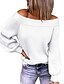 cheap Sweaters Clearance-Women&#039;s Sweater Pullover Jumper Knitted Solid Color Stylish Casual Sexy Long Sleeve Regular Fit Sweater Cardigans Off Shoulder Fall Winter Green Blue White / Going out