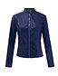 cheap Coats &amp; Trench Coats-Women&#039;s Faux Leather Jacket Fall Spring Street Shopping Road Bike Regular Coat Windproof Fashion Slim Fit Chic &amp; Modern St. Patrick&#039;s Day Jacket Long Sleeve Zipper Solid Color Light Pink Navy Wine Red