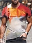 お買い得  男性の 3d t シャツ-男性用 Tシャツ ダメージ加工されたTシャツ グラフィック クルーネック A B C D E 3Dプリント プラスサイズ カジュアル 日常 半袖 衣類 ヴィンテージ デザイナー ベーシック スリムフィット