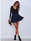 cheap Mini Skirt-Women&#039;s Skirt Above Knee Skirts Pleated Print Plaid Tartan Plaid Checkered Casual Daily Weekend Summer Polyester Streetwear Preppy Black Red Blue