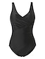 cheap One-piece swimsuits-Women&#039;s Swimwear One Piece Monokini Bathing Suits Plus Size Swimsuit Tummy Control Push Up Slim for Big Busts Solid Color Black Plunge Bathing Suits Sports Fashion Classic / Strap / New / Padded Bras
