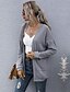 Недорогие Женская одежда-женский однотонный кардиган с длинными рукавами, топы, карман на плечах