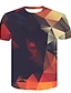 billige 3D-herreskjorter-Herre Fest / aften T-Shirts T-shirt Skjorte Geometrisk 3D Trykt mønster Kortærmet Toppe Personaliseret Chic og moderne Rund hals Regnbue / Sommer