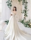 cheap Luxury Wedding Dresses-A-Line Wedding Dresses Off Shoulder Court Train Taffeta Sleeveless Simple Luxurious with Pleats Ruched Split Front 2022