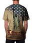 cheap Men-Men&#039;s Tee T shirt Tee Shirt Graphic American Flag Independence Day National Flag 3D Print Crew Neck Plus Size Casual Daily Short Sleeve Tops Basic Designer Slim Fit Big and Tall White Blue Yellow