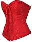 cheap Corsets-Corset Women&#039;s Plus Size Corsets Corsets Country Sexy Lady Sweetheart Tummy Control Push Up Jacquard Jacquard Abstract Flower Hook &amp; Eye Lace Up Nylon Polyester / Cotton Christmas Wedding Special