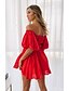 cheap Casual Dresses-Women&#039;s Short Mini Dress Swing Dress Blushing Pink Sky Blue White Red Short Sleeve Ruched Pleated Solid Color Off Shoulder Spring Summer Holiday Casual Sexy 2021 S M L XL XXL XXXL