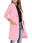 cheap Women&#039;s Blazer&amp;Suits-Women&#039;s Blazer Clean Fit  Casual Work Daily Fall Spring Long Coat Regular Fit Breathable Lightweight Sporty Casual Jacket 3/4 Length Sleeve Solid Color Black Pink Yellow