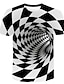 cheap Geometrical-Men&#039;s Shirt T shirt Tee Graphic Geometric 3D Round Neck A B C D White Causal Short Sleeve Print Clothing Apparel