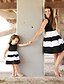 cheap Family Matching Outfits-Mommy and Me Dresses Daily Wear Solid Color Patchwork Black Dark Pink Above Knee Sleeveless Daily Matching Outfits / Summer
