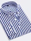 cheap Men&#039;s Shirts-Men&#039;s Shirt Striped Collar Classic Collar Daily Work Long Sleeve Tops Formal Casual Slim Fit White Black Blue / Machine wash / Hand wash