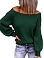 cheap Sweaters Clearance-Women&#039;s Sweater Pullover Jumper Knitted Solid Color Stylish Casual Sexy Long Sleeve Regular Fit Sweater Cardigans Off Shoulder Fall Winter Green Blue White / Going out