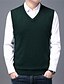 cheap Sweater Vests-Men&#039;s Sweater Vest Wool Sweater Knit Knitted Solid Color V Neck Stylish Vintage Style Clothing Apparel Winter Fall Green Black S M L / Sleeveless