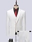 tanie Garnitury-Bordowe białe czerwone męskie ślubne garnitury biznesowe formalne garnitury dla pana młodego 3-częściowe solidne kolorowe dopasowane dopasowanie jednorzędowy zapinany na jeden guzik 2024