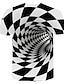 ieftine Geometric-Bărbați Cămașă Tricou Grafic Geometric #D Rotund A B C D Alb Casual Manșon scurt Imprimeu Îmbrăcăminte