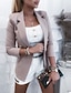 cheap Women&#039;s Blazer&amp;Suits-Women&#039;s Blazer Daily Fall Spring Regular Coat Regular Fit Warm Breathable Formal Casual Jacket Long Sleeve Solid Color Quilted Fuchsia Khaki Work