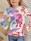 preiswerte 3D-T-Shirts für Mädchen-Mädchen 3D Dinosaurier T-Shirt Langarm 3D-Druck Herbst Aktiv bezaubernd Täglich Polyester kinderkleidung 3-12 Jahre Schulanfang Outdoor Täglich Regular Fit