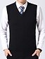 cheap Sweater Vests-Men&#039;s Sweater Vest Wool Sweater Knit Knitted Solid Color V Neck Stylish Vintage Style Clothing Apparel Winter Fall Green Black S M L / Sleeveless