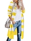 cheap Cardigans-Women&#039;s Cardigan Sweater Striped Stylish Long Sleeve Sweater Cardigans V Neck Fall Winter Yellow Gray Green
