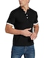 cheap Men&#039;s Clothing-Men&#039;s Golf Shirt T shirt Tee Solid Color Color Block Turndown Button Down Collar Casual Daily Short Sleeve Button-Down Tops Simple Basic Formal Fashion Black Blue Gray