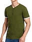 cheap Men&#039;s Clothing-Men&#039;s T shirt Tee Solid Color Color Block Button Down Collar Daily Outdoor Short Sleeve Button-Down Tops Simple Fashion Sports Green White Black