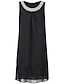 cheap Tank Dresses-Women&#039;s Shift Dress Midi Dress Black Navy Blue Purple Sleeveless Pure Color Sequins Spring Summer Crew Neck Hot 2023 S M L XL XXL 3XL