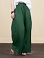 Χαμηλού Κόστους γυναικείο βαμβακερό λινό παντελόνι-Γυναικεία Πλατύ Πόδι κινέζικα Μεγάλα Μεγέθη Βαμβάκι Σακουλιασμένος Πλήρες μήκος Μαύρο Άνοιξη