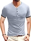 cheap Men&#039;s Clothing-Men&#039;s T shirt Tee Solid Color Color Block Button Down Collar Daily Outdoor Short Sleeve Button-Down Tops Simple Fashion Sports Green White Black