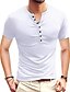 cheap Men&#039;s Clothing-Men&#039;s T shirt Tee Solid Color Button Down Collar Daily Outdoor Short Sleeve Button-Down Tops Simple Fashion Sports Green White Black