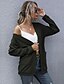 Χαμηλού Κόστους Γυναικεία Ρούχα-γυναικεία μονόχρωμη ζακέτα με μακριά μανίκια και τσέπες στους ώμους