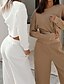 cheap Two Piece Set-Women&#039;s Streetwear Solid Color Vacation Two Piece Set Crew Neck Pant Wide leg pants Bell bottoms Crop Sweatshirt Tracksuit Bell Sleeve Tops / Loose
