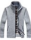 cheap Men&#039;s Cardigan Sweater-Men&#039;s Unisex Sweater Cardigan Pocket Knitted Solid Color Stylish Vintage Style Long Sleeve Regular Fit Sweater Cardigans Stand Collar Fall Winter Blue Black Wine