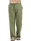 cheap Linen Pants-Men&#039;s Harem Linen Pants Pure Color Harlem Pants Casual Inelastic Cotton Blend Solid Color non-printing Green White Black S M L