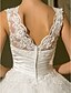 cheap Wedding Dresses-A-Line Wedding Dresses High Neck Ankle Length Lace Over Tulle Regular Straps Vintage Little White Dress Illusion Detail with Sash / Ribbon Ruched Appliques 2022