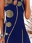 cheap Super Sale-Women&#039;s Short Mini Dress A Line Dress Black Blue Sleeveless Print Geometric Crew Neck Spring Summer Casual Under 10 S M L XL XXL 3XL 4XL 5XL