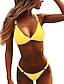 cheap Swimwear-Women&#039;s Swimwear Bikini 2 Piece Normal Swimsuit Lace up Slim Solid Color White Black Yellow Orange Bathing Suits Sexy Holiday Summer / Sports / New / Padded Bras
